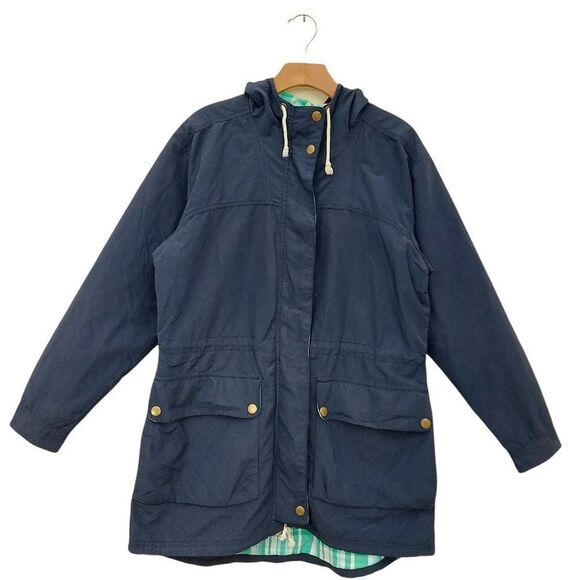 Columbia PFG Hooded Jacket Womens Medium Navy Full Zip Water Repellent Outdoor